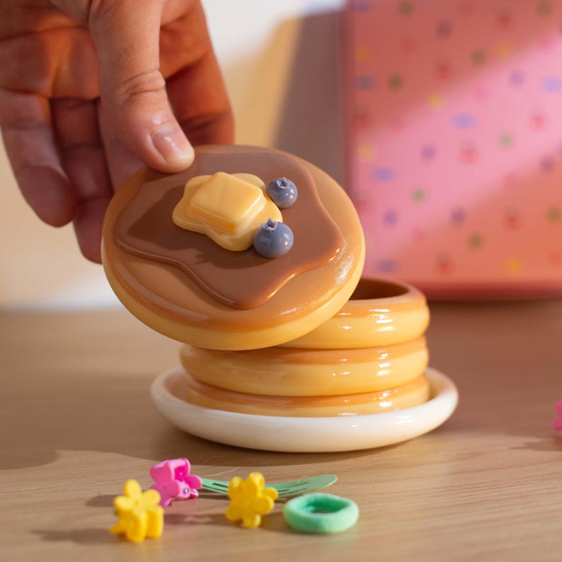 Pancake Trinket Box Cute Jewellery Pot Food Trinket Box for Neckless