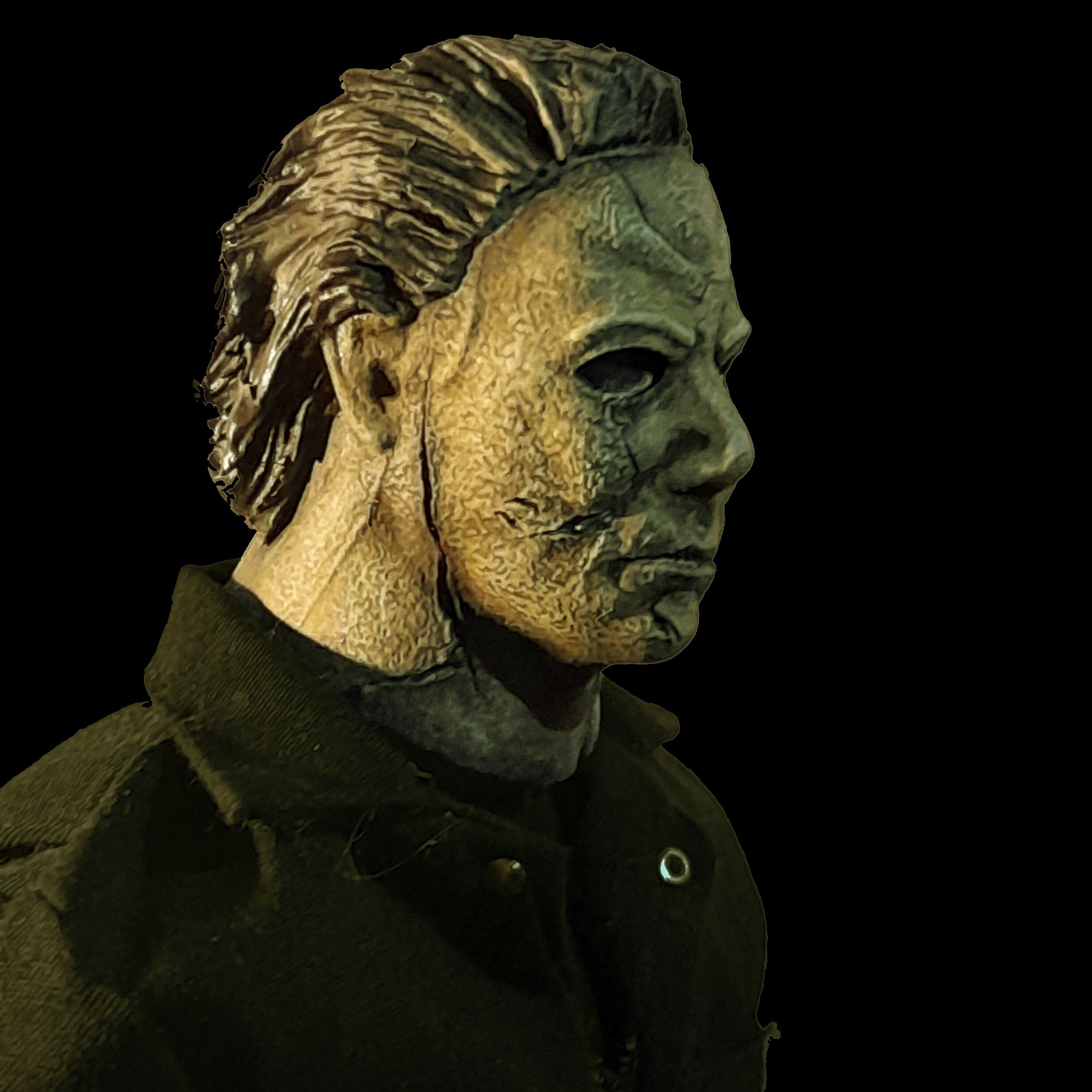 Sculpture tête peinte homme aimant zombie FIGURE NON INCLUSE -  France