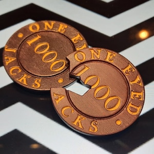 Twin Peaks One Eyed Jacks Poker Chip Replica Pair (1 x Broken and 1 x Complete)
