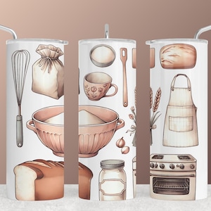 Watercolor Baking Clipart Bundle for Home Bakery, Retro Cookie Baking PNG, Vintage Culinary Designs Art Set