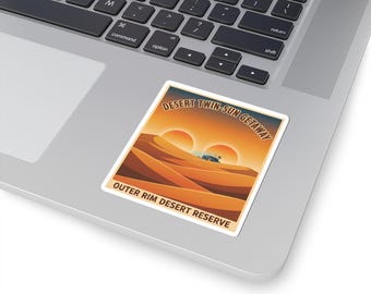 Star Wars Tatooine Twin Suns Vintage Sticker Desert Travel Decal Laptop Water Bottle