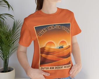 Star Wars Tatooine Twin Suns Vintage Travel Poster T-Shirt Retro Desert Gift