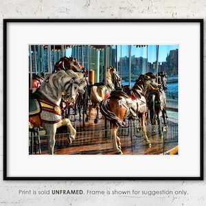 NYC &quot;Jane&#39;s Carousel&quot; Photo Print, Merry Go Round, New York City Fine Art Photography, Whimsical Children&#39;s Room Decor, Gallery Quality