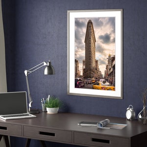Flatiron Building mit Taxi Druck, New York City Wahrzeichen Foto, Fine Art Print, NYC Architektur, New York Wandkunst, Reisefotografie