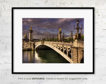 Paris Photography Crossing the Seine Pont Alexandre Paris - Etsy