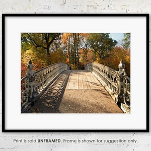 Impression photo « Southwest Reservoir Bridge » de Central Park à New York, automne, photographie d&#39;art de la ville de New York, impression de qualité galerie