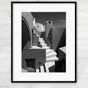 Greece Fine Art Print &quot;Volcanic Geometry&quot;, Cycladic Architecture, Travel Photography, Greek Island of Santorini,  Gallery Quality