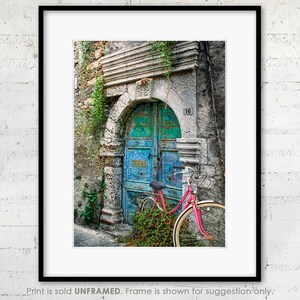 Greece Fine Art Print &quot;Stasis&quot;, Old Stone Door with Bicycle, Greek Island Village, Gallery Quality Professional Print