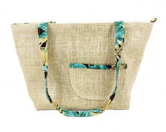 beach bag, shopping bag, jute bag, cotton, natural jute, tote bag for women