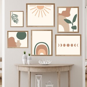 Boho Wall Art Gallery Set of 6 Prints, Digital Download