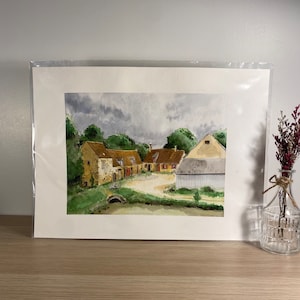 Original “Le Moulin de la Cochetière” Painting Watercolor and Indian ink