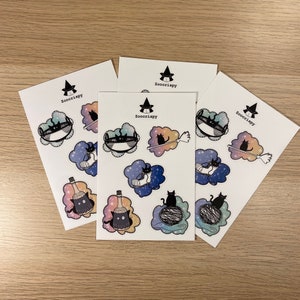 Stickers « Shiny kitties » Autocollants Chats Colorés