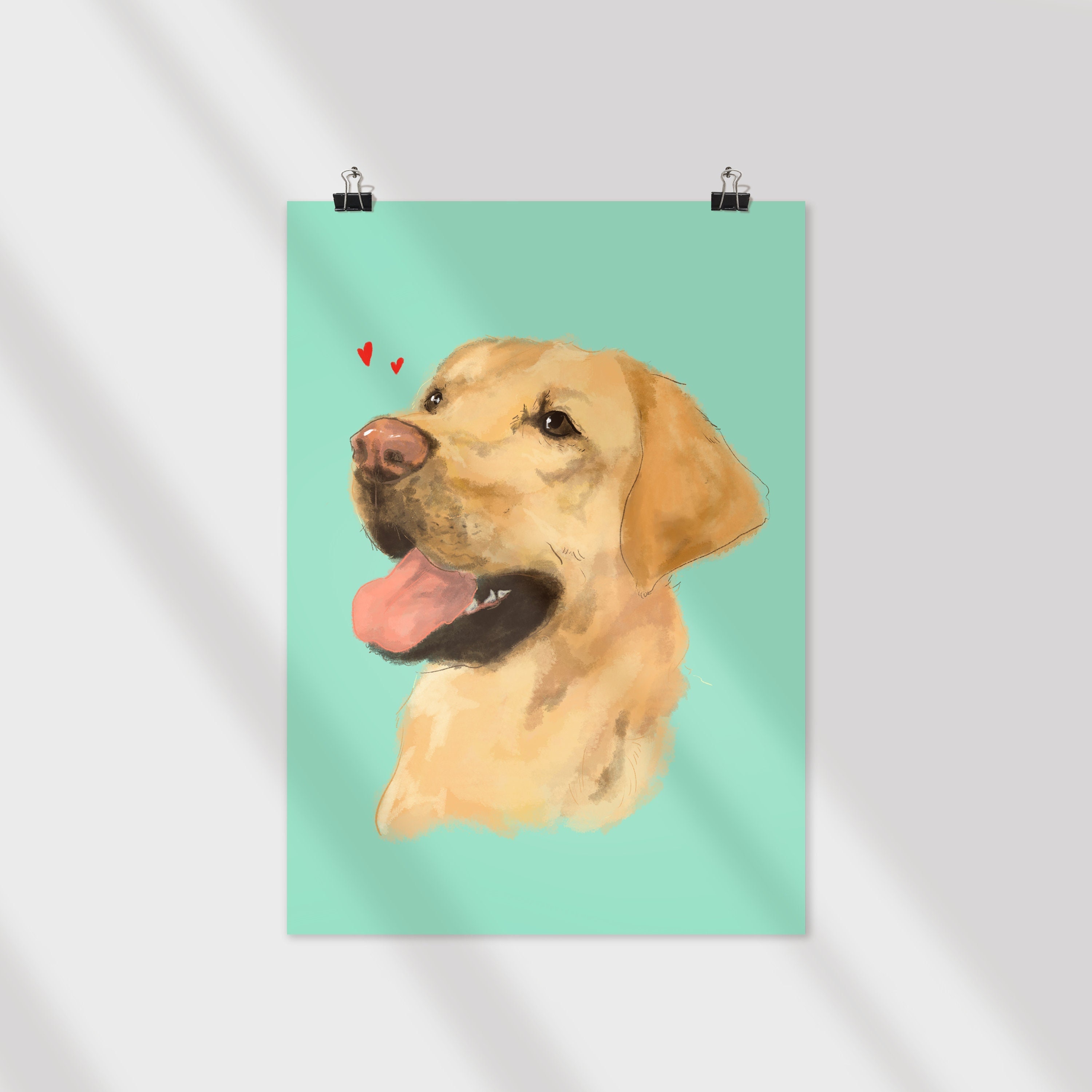 Portrait Animaux - Style Croquis Aquarelle Numérique Print