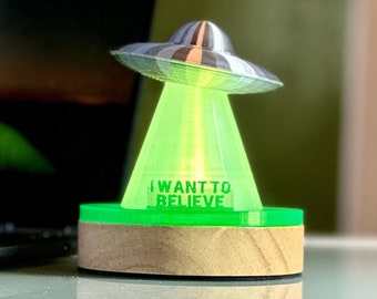X-Files inspired UFO LED Lamp I Want to Believe - Free Shipping! - The X Files |  Fox Mulder | Dana Scully | Aliens | Flying Saucer | Light