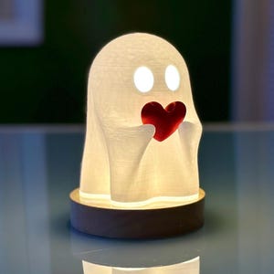 Super schattig en schattig spookje met een hart - LED-lamp - GRATIS VERZENDING! Halloween | Leuk licht | Griezelig | Ringhouder | Sieradenhouder