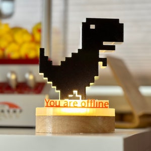 Google Chrome Dinosaur Run Lamp - LED light - Free Shipping! - Dino | No internet | Offline | Don’t Panic | Dino run