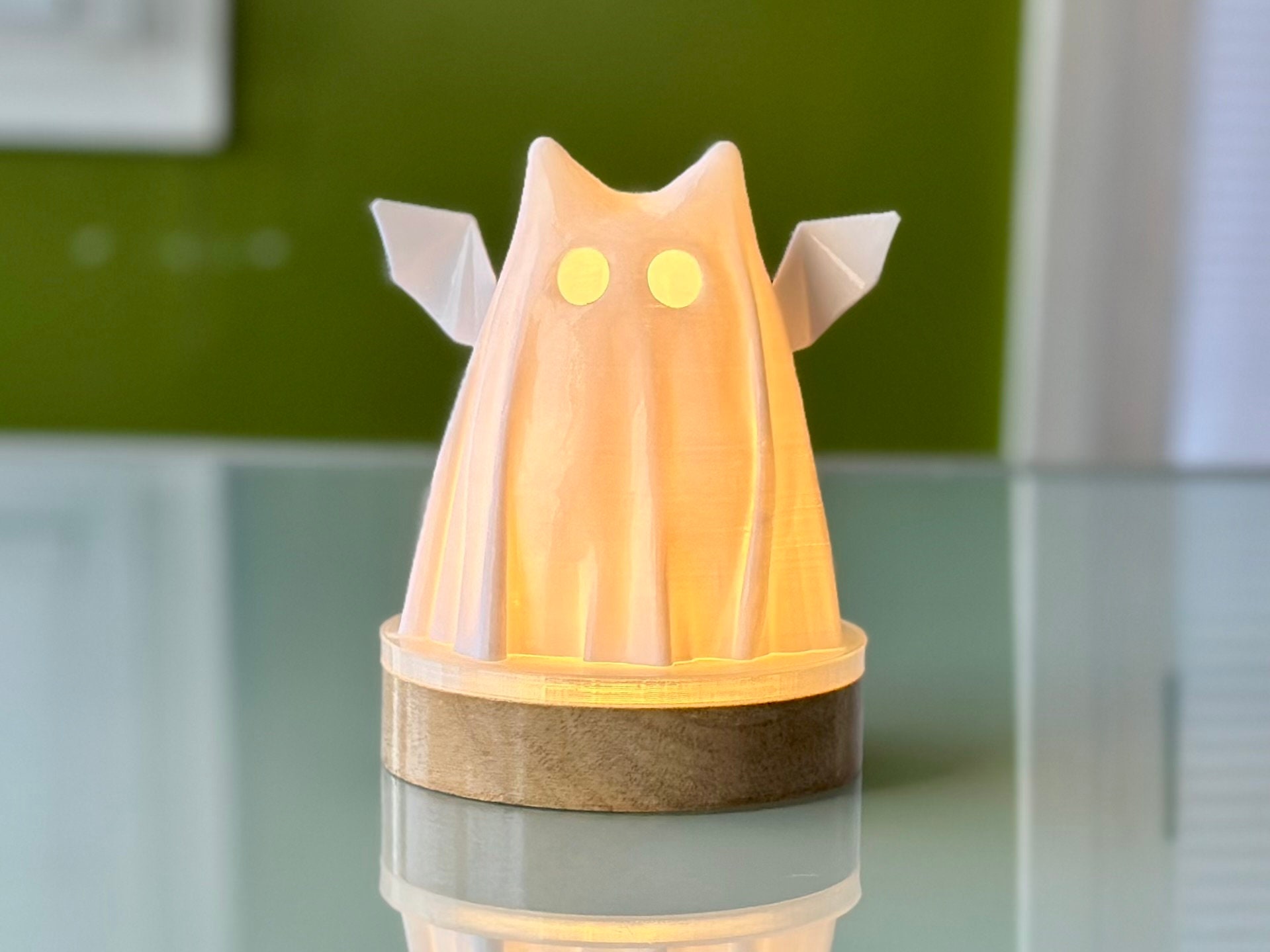 Super Adorable Cat Bat Sheet Ghost LED Light - Free Shipping! -- Ghost Art , Ghost Decor , Cute Gift , Spooky Decor , Halloween Gift