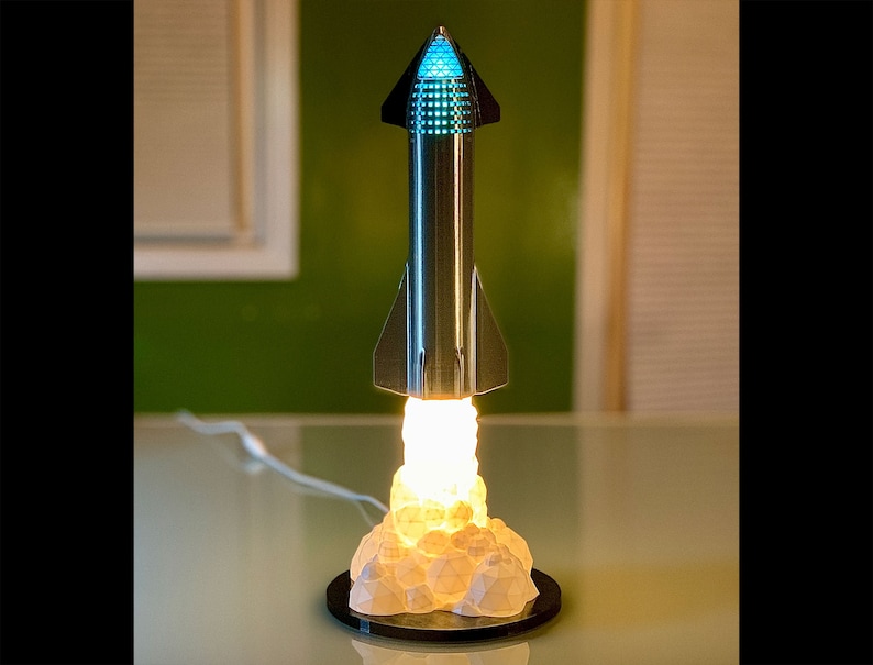 The Ultimate Spacex Starship Lamp Free Shipping Etsy