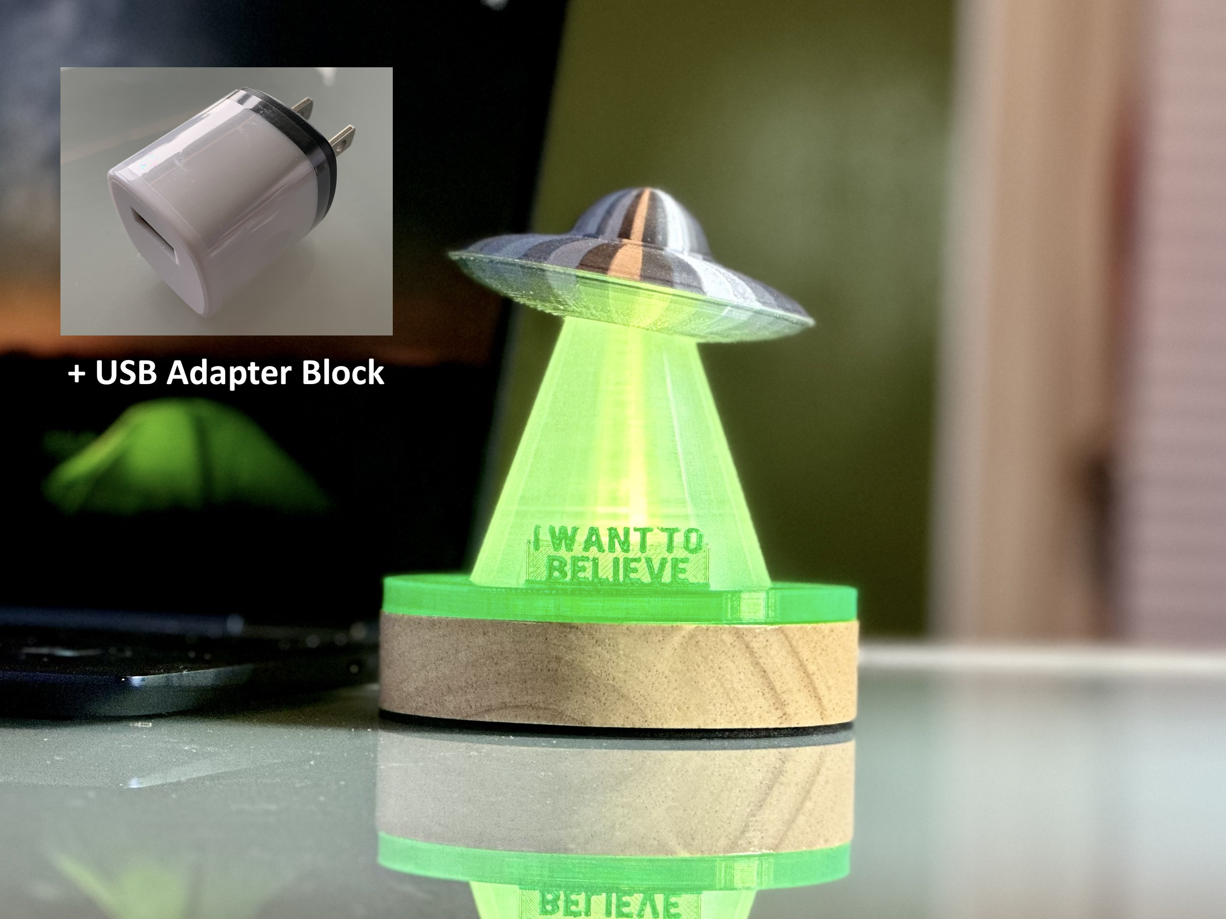 X-files Inspired UFO LED Lamp I Want to Believe - Free Shipping