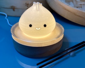 Cute Soup Dumpling plate with Chopsticks LED Lamp