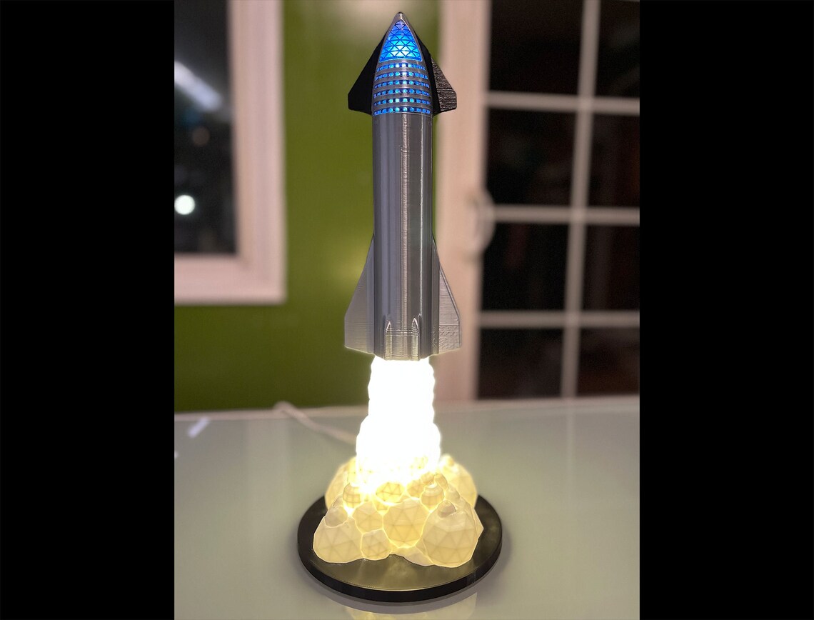 The Ultimate Spacex Starship Lamp Free Shipping Etsy