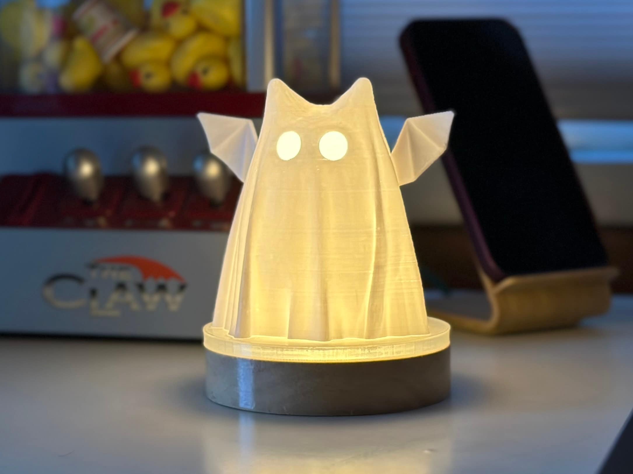 Super Adorable Cat Bat Sheet Ghost LED Light - Free Shipping! -- Ghost Art , Ghost Decor , Cute Gift , Spooky Decor , Halloween Gift