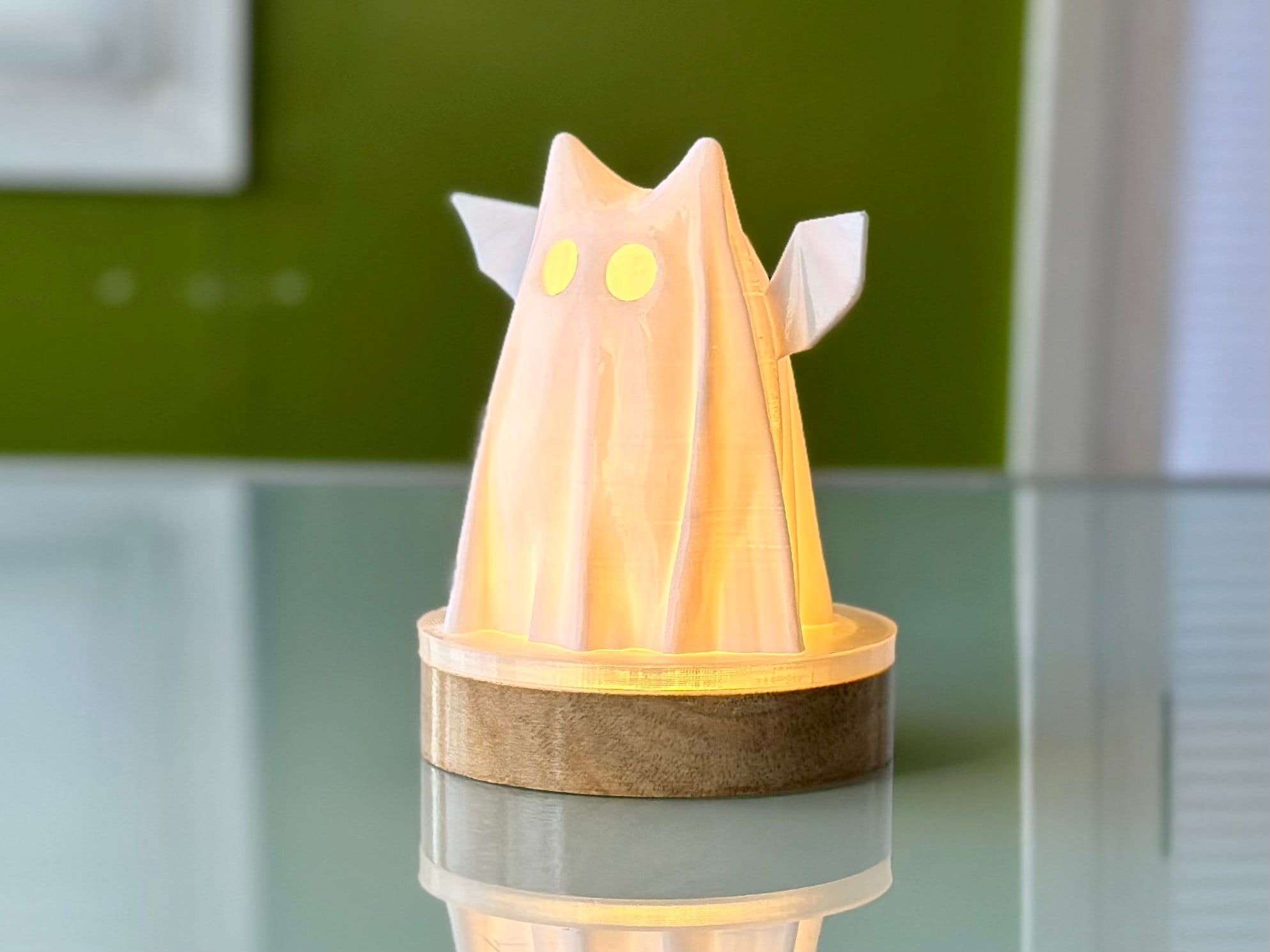 Super Adorable Cat Bat Sheet Ghost LED Light - Free Shipping! -- Ghost Art , Ghost Decor , Cute Gift , Spooky Decor , Halloween Gift