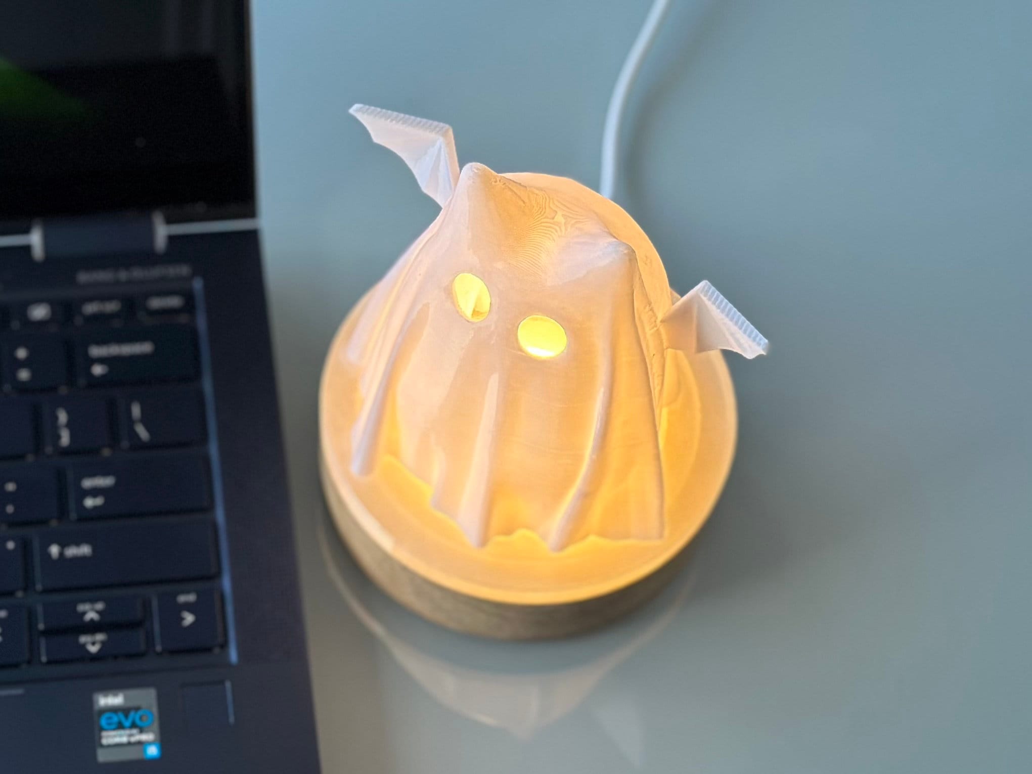 Super Adorable Cat Bat Sheet Ghost LED Light - Free Shipping! -- Ghost Art , Ghost Decor , Cute Gift , Spooky Decor , Halloween Gift