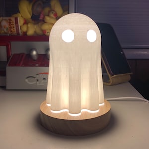 The Original Cutest Sheet Ghost Lamp - LED light - Free Shipping! -- Ghost Art , Ghost Decor , Cute Gift , Spooky Decor , Halloween Gift