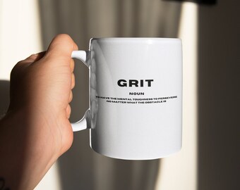 Grit Definition Mug, Inspirational Coffee Mug, Inspirational Quote Gift, Gift for Coworker, Funny Mugs, Mugs with quotes