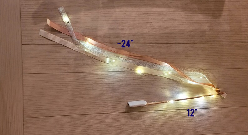 Wedding Ribbon Wands with Lights and Bells Sparkler Alternative, Wedding Exit Sendoff, Reception Entrance, Firefly Twinkles image 5