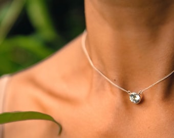 Zircon Necklace with Stone Fake Diamond Necklace Cubic Zirconia Rhinestone Necklace