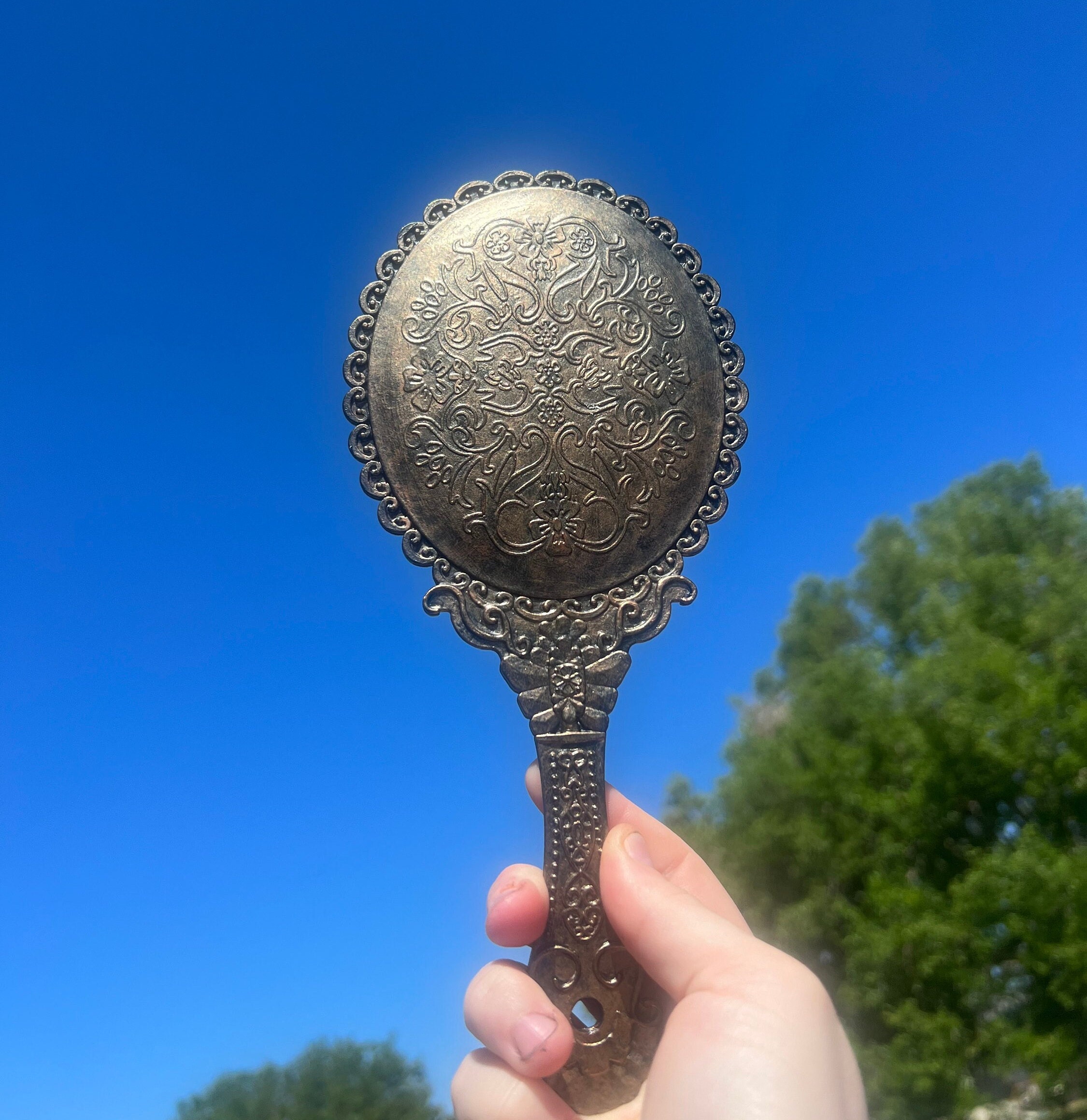 Vintage Style Handheld Mirror, Antique Mirror, Princess Mirror