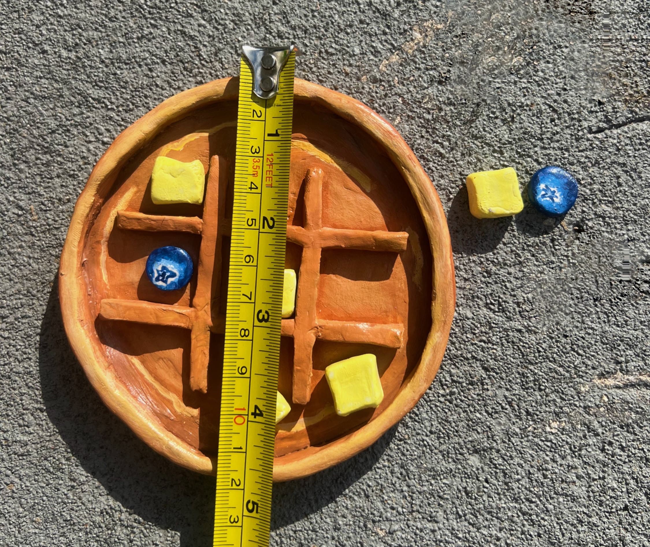 a waffle tic-tac-toe board for my breakfast collection 🤭 #airdryclay , tic tac toe