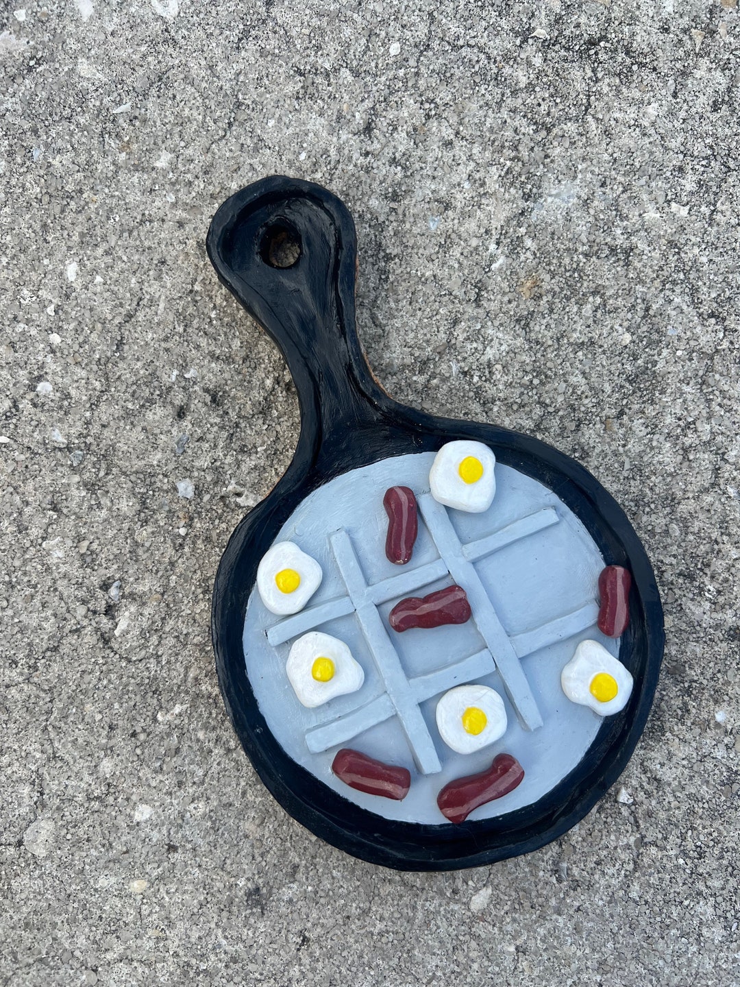 Breakfast Tic Tac Toe Board Game, Polymer Clay, Centerpiece, Food ...