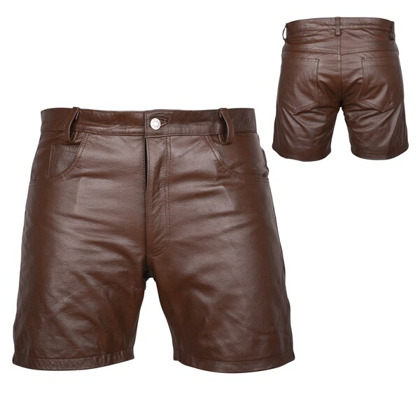 Mens Leather Shorts Etsy