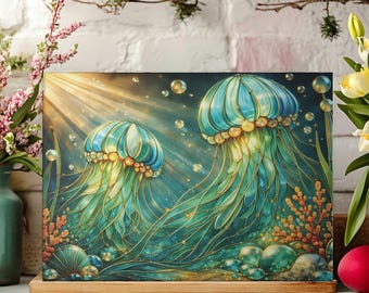 Glazen snijplank oceaankwal | Sea Life-keukendecoratie