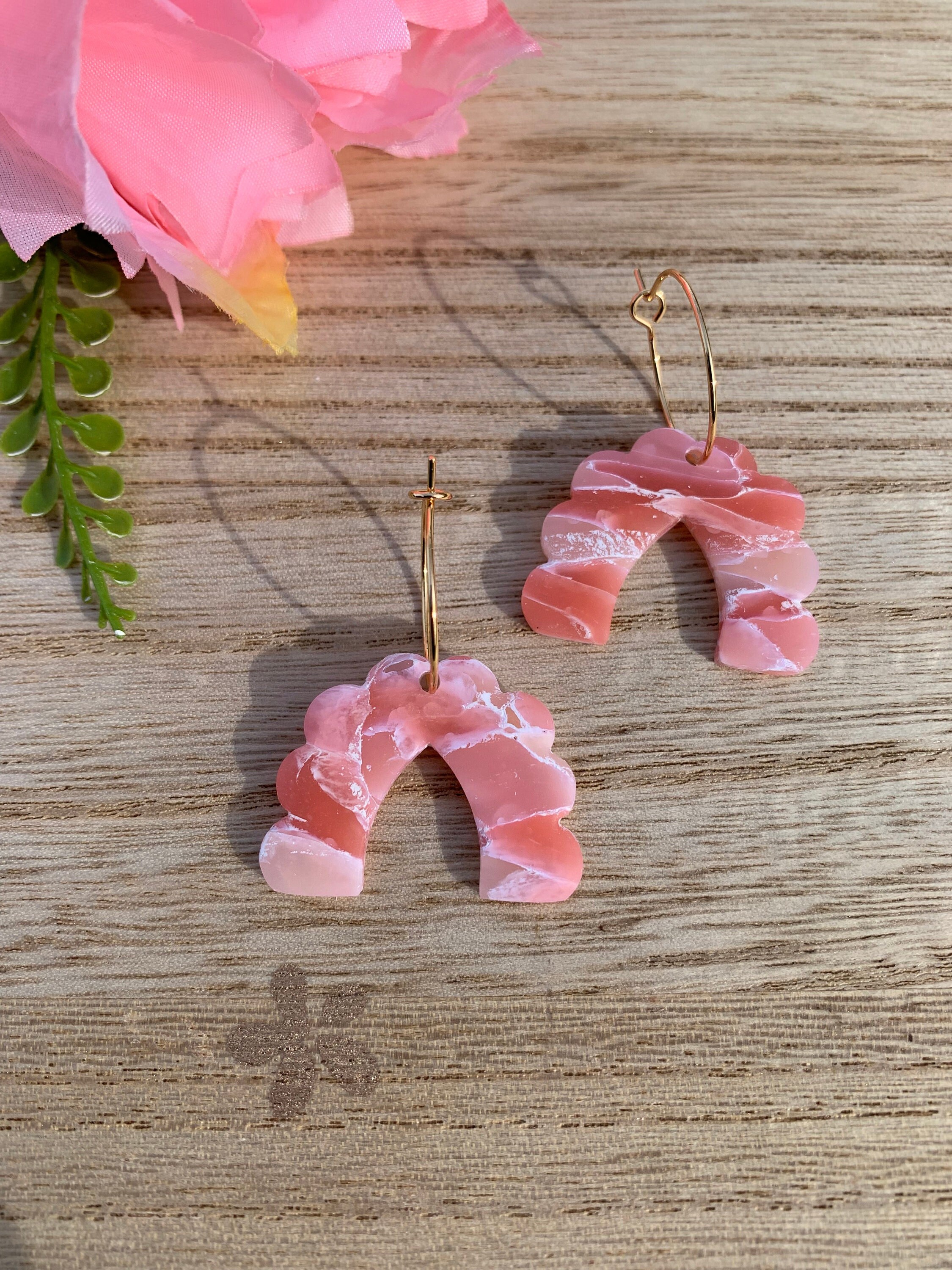 The Kelly Hoop | Polymer Clay Earring | Flower Power