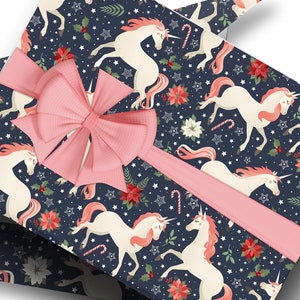 Girls Christmas Wrapping Paper: Christmas Unicorn {Gift Wrap, Birthday, Holiday, Christmas}