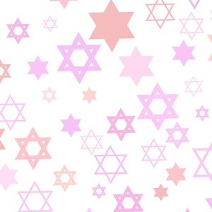 Hanukkah Wrapping Paper: Pink and Peach Star of David {Gift Wrap, Birthday, Holiday, Purim, Hanukkah}
