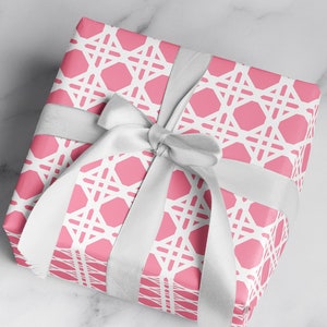 Preppy Wrapping Paper: Pink Cane {Gift Wrap, Birthday, Holiday, Christmas}