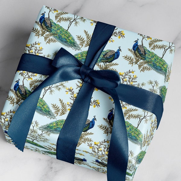 Peacock Wrapping Paper Etsy