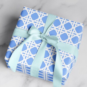 Preppy Wrapping Paper: Blue Cane {Gift Wrap, Birthday, Holiday, Christmas}