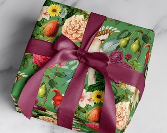 Wrapping Paper: Vintage Aviary {Gift Wrap, Birthday, Holiday, Christmas}