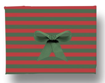 Christmas Wrapping Paper: Thin Red and Green Stripes {Gift Wrap, Birthday, Holiday, Christmas}