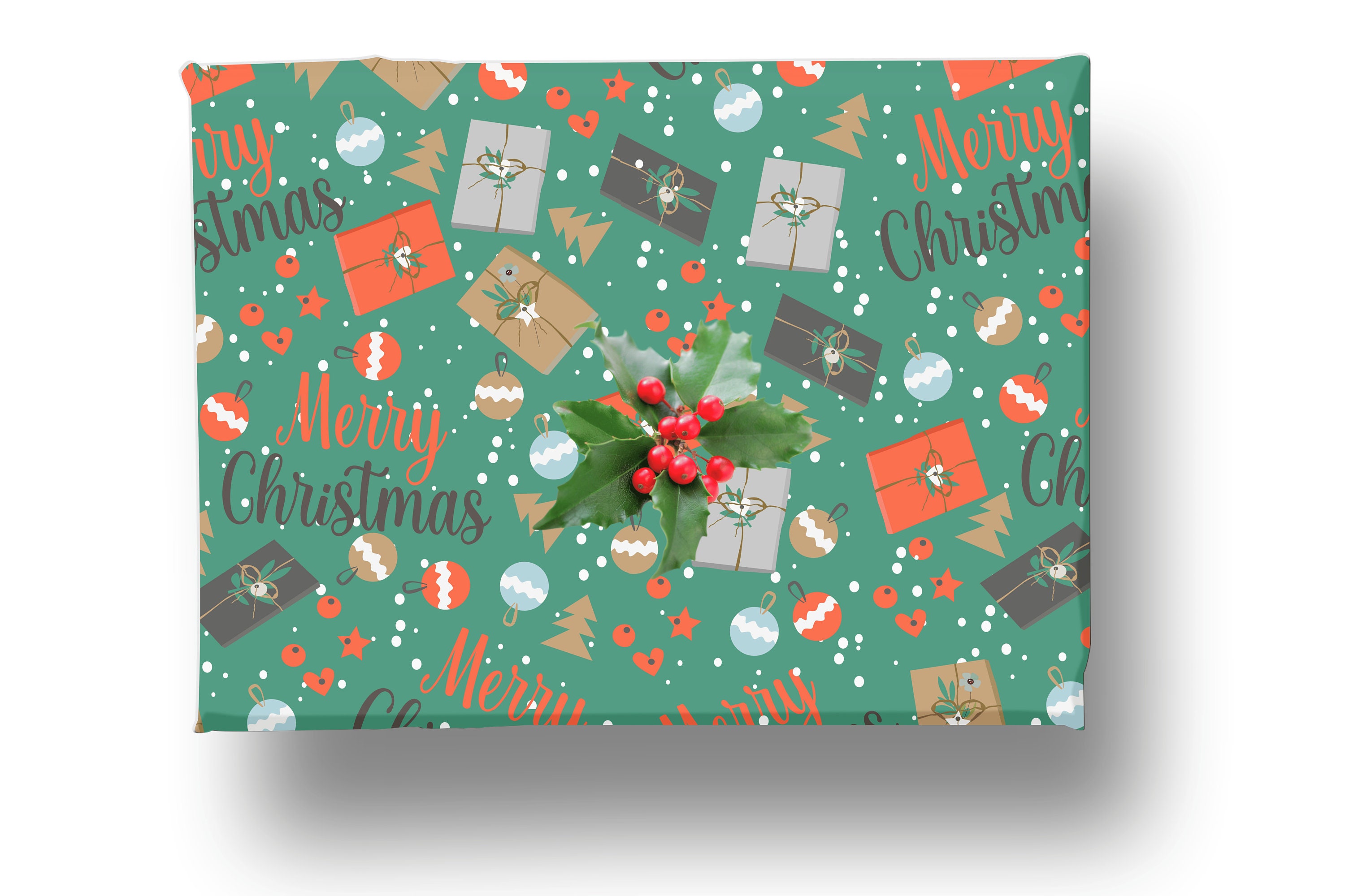BEO Papier cadeau Noël, Emballage cadeau noël decoration,10Pcs papier  cadeau cadeau noël rouge et vert,Paquet Cadeau Avec Ruban cadeau et  Décoration d'ar?Randomisé?