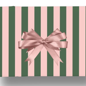 Christmas Wrapping Paper: Pink and Green Stripes {Gift Wrap, Birthday, Holiday, Christmas}