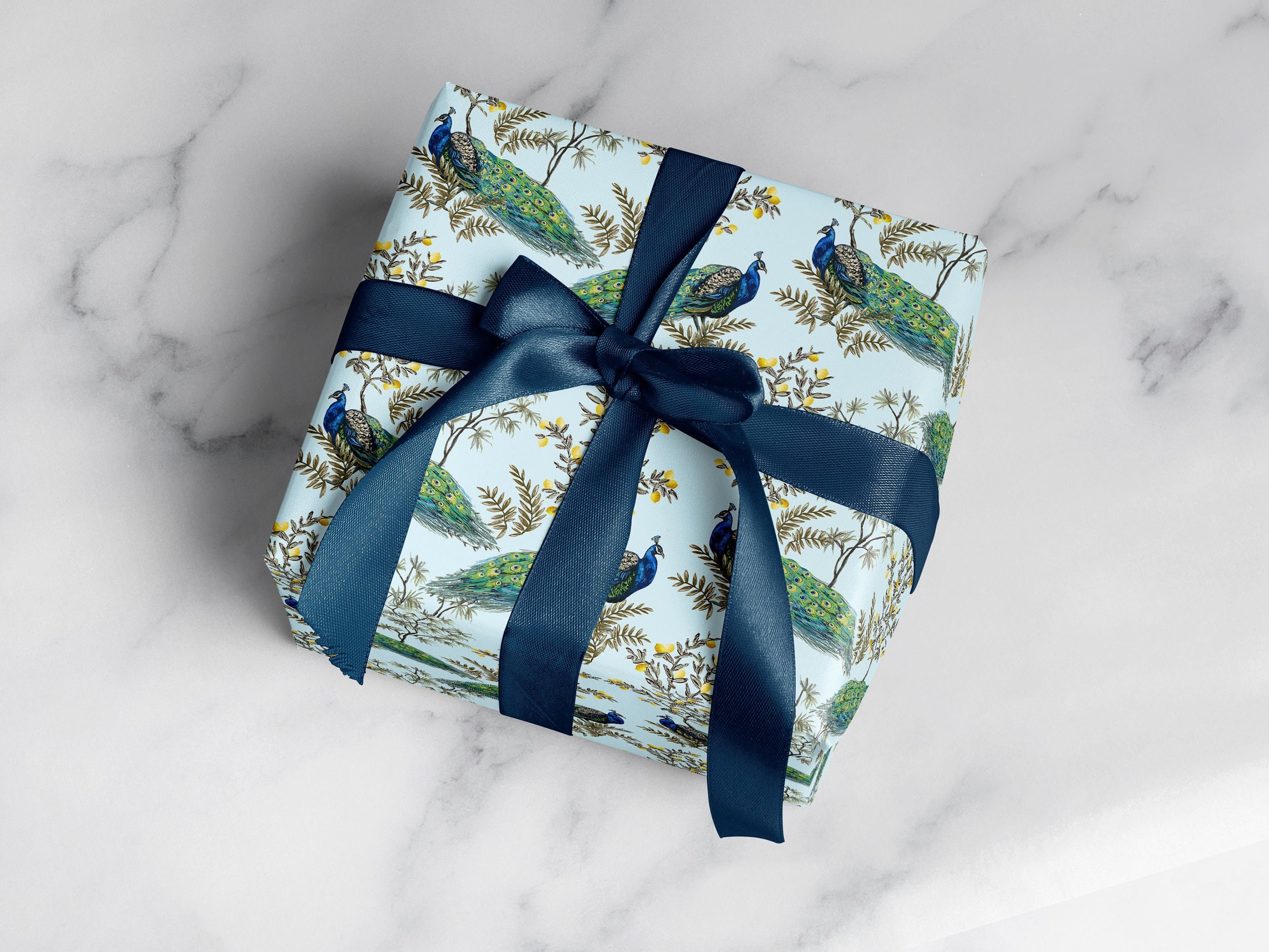 Blue and White Wrapping Paper Cute Wrapping Paper Blue Chinoiserie Gift Wrap  Blue Gift Wrapping Paper Birthday Wrapping Sheets 