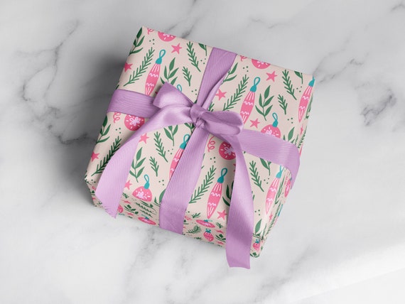 Pink Flower Wrapping Paper - Mini Roll - Paper Gift Wrap Papers