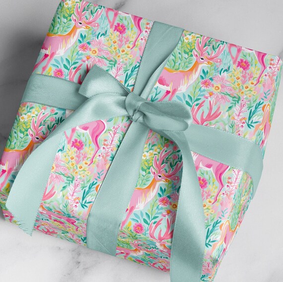 Wrapping Paper: Pink Florette gift Wrap, Birthday, Holiday